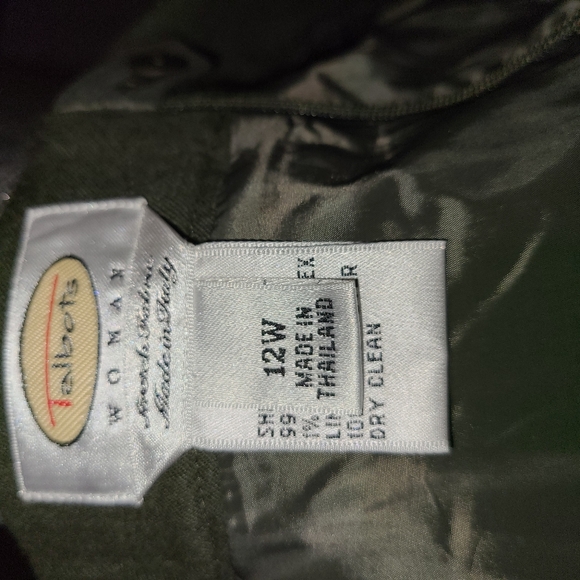 Talbots Vintage olive wool pleated skirt Sz 12 W - Picture 6 of 9